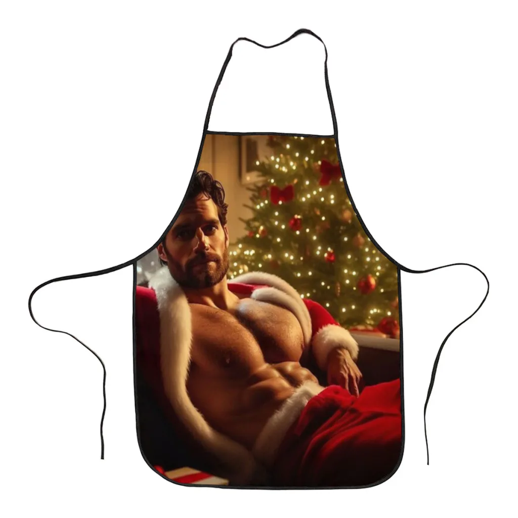 

Henry Cavill Handsome santa claus Kitchen Aprons for Women Household Cleaning Apron Chefs Cooking Baking Apron