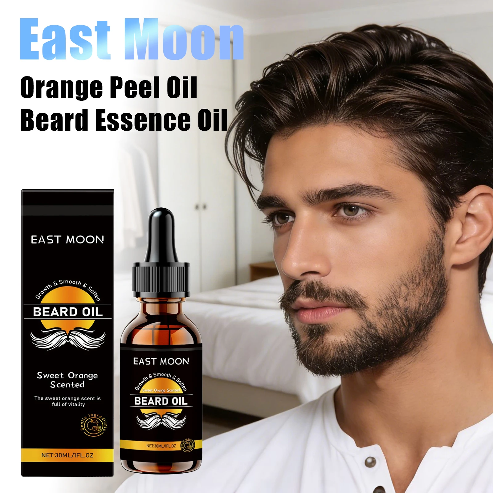 

East Moon Beard Essence Oil Moisturizing Lock Hydrating Soften Beard Strengthen Toughness Reducing Friction Moustache Care Oils