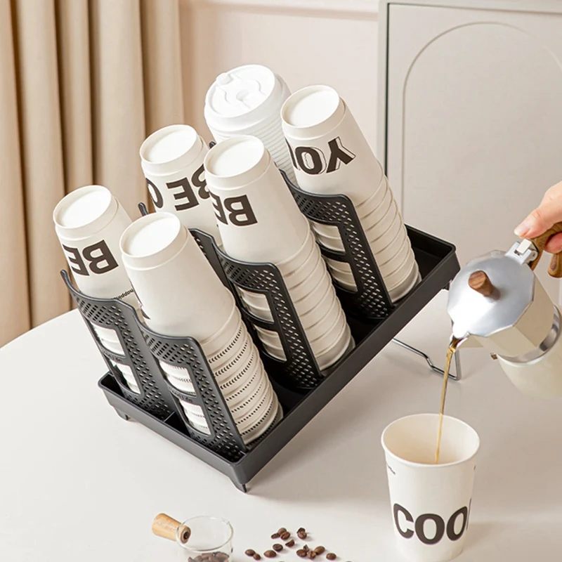 File storage in Stock New Arrivals with Bracket Foldable Cup Holder Coffee Shop Cup Rack White