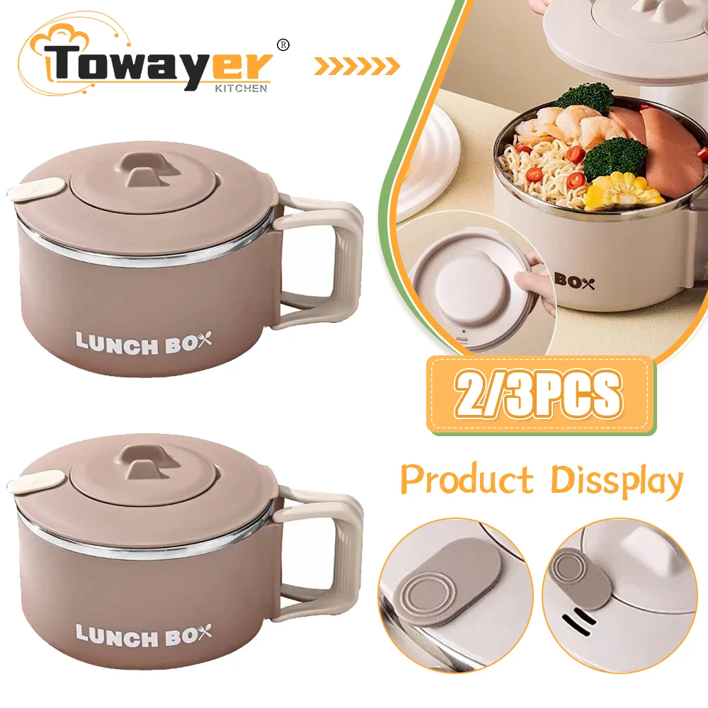 

Lid Lunch Box Portable 1200ml Microwave Lunch Box Lunch Cooker Stainless Steel Bowl with Lid for Box Children School