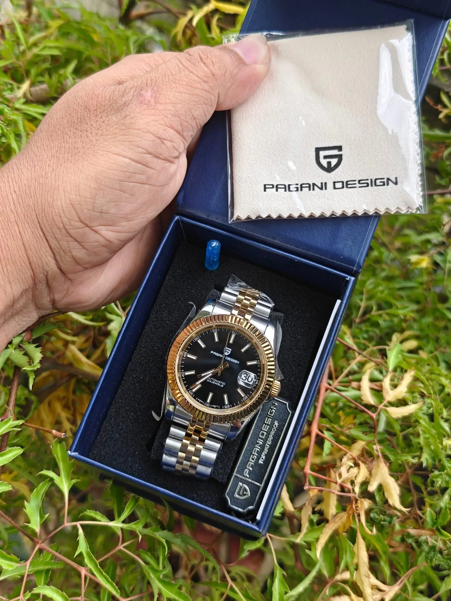 2025 جديد PAGANI تصميم DD40 اثنين من لهجة الرجال الساعات الميكانيكية العلامة التجارية الفاخرة ساعة أوتوماتيكية الرجال 100 متر مقاوم للماء الساعات للرجال