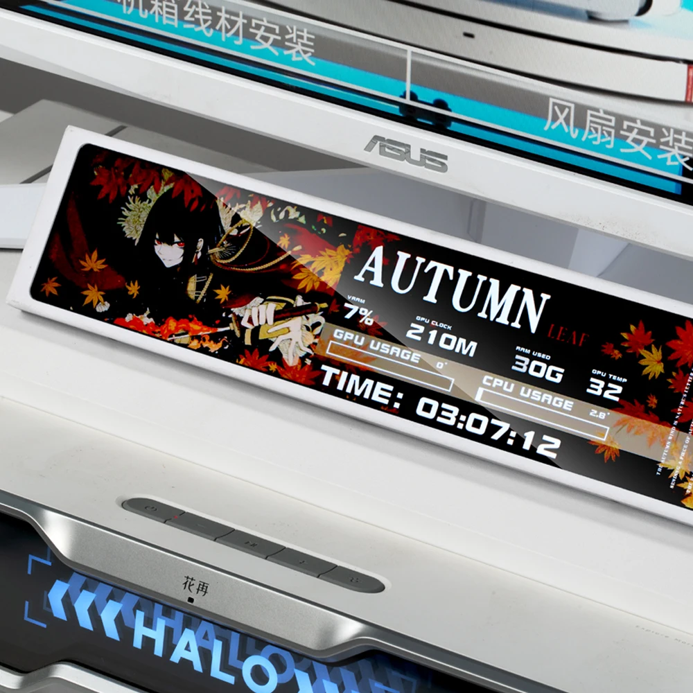 GCXZ G16SE 9.16 بوصة IPS LCD USB شاشة ثانوية Type-C CPU GPU RAM الكمبيوتر سطح المكتب شاشة ذكية شاشة ممتدة لا AIDA64