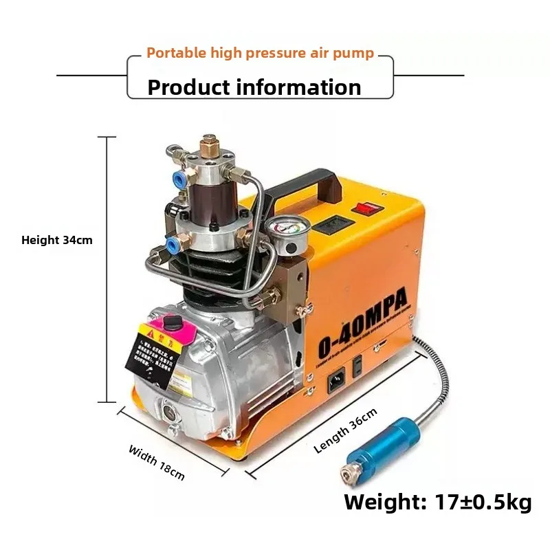 Water-Cooled High Pressure Electric Air Pump 30MPA 40MPA Portable Compressor For Diving Cylinder Fire Rescue Air Tank Inflation