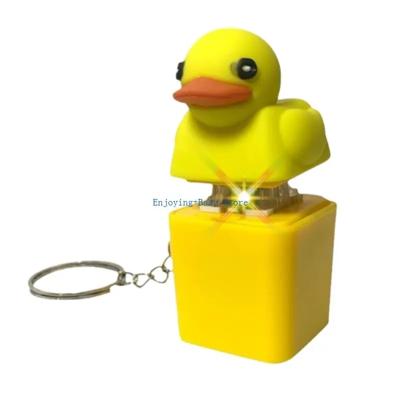 

770B Rubber Duck Keychain Clickers Toy with Realistic Quack Sounds for Adults and Kids