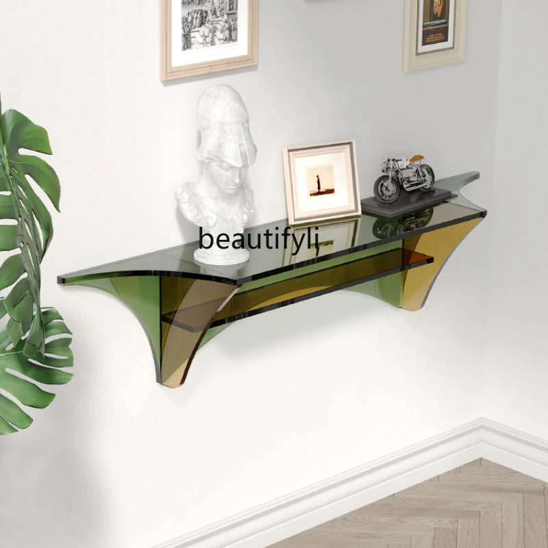 

Light Luxury Console Tables PCs Entrance Cabinet Acrylic Entrance Foyer Entrance Rack Corridor Aisle Decorative Wall Hanging