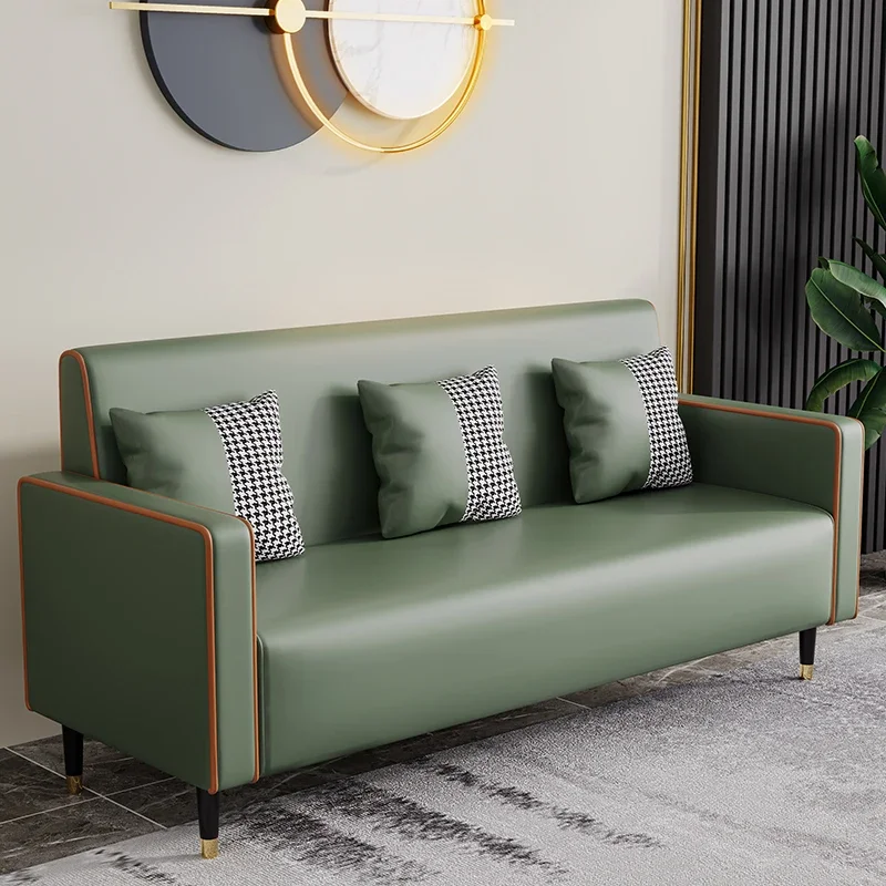 أريكة مكتب الاستقبال الحديثة الفاخرة والمريحة من الجلد لغرفة المعيشة