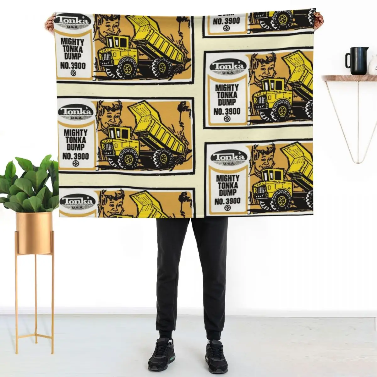 TONKA - Mighty Tonka Dump - Authentic, Distressed Throw Blanket Luxury Designer wednesday Multi-Purpose Thins Blankets