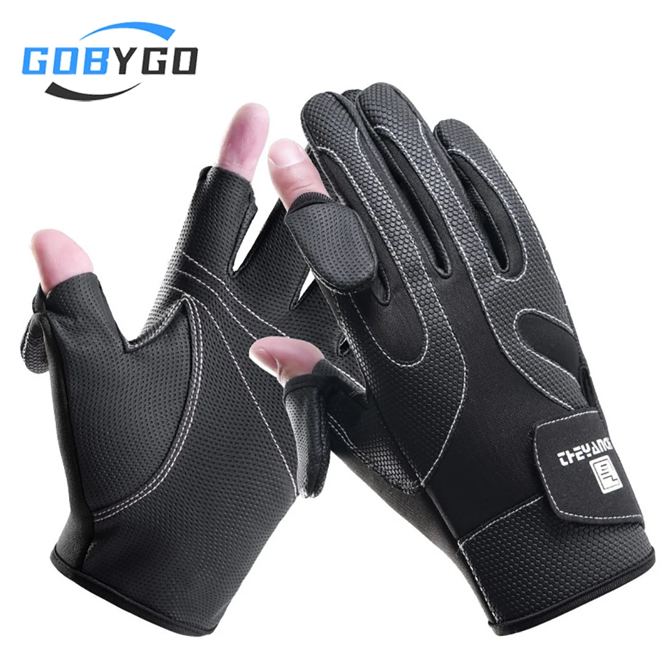 

GOBYGO Fall Winter Riding Gloves Outdoor Thickened Anti-slip Wear-resistant Flip Finger Touch Screen Fishing Climbing Gloves