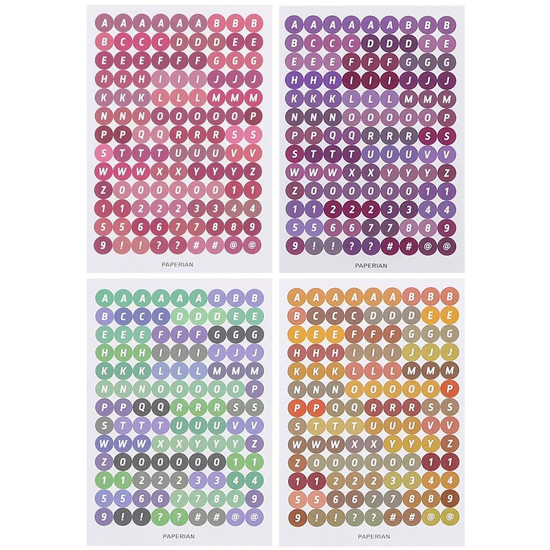 

Круглая наклейка градиентного цвета (4 листа) - корейские наклейки с планировщиками для журнала, клавиатуры, этикетки «сделай сам», украшения для скрапбукинга