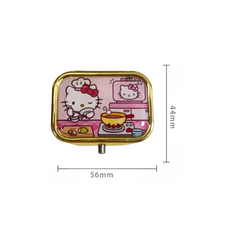 Sanrio Hello Kitty Portable Jewelry Box with HD Mirror Kawaii Travel Jewelry Case Jewelry Organizer Multi-function Storage Box