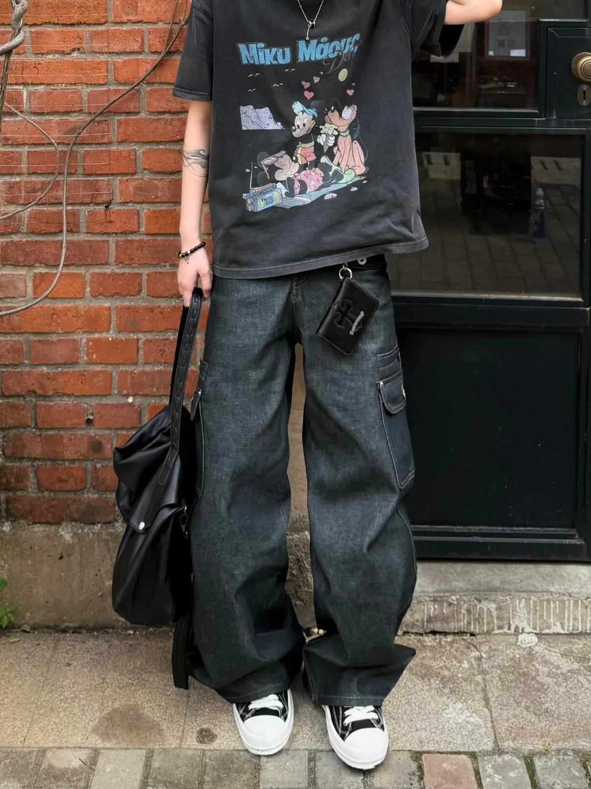American Retro Street Style Men's Jeans Multiple Pockets Straight Leg Casual Trousers Loose Fit Summer New Arrivals