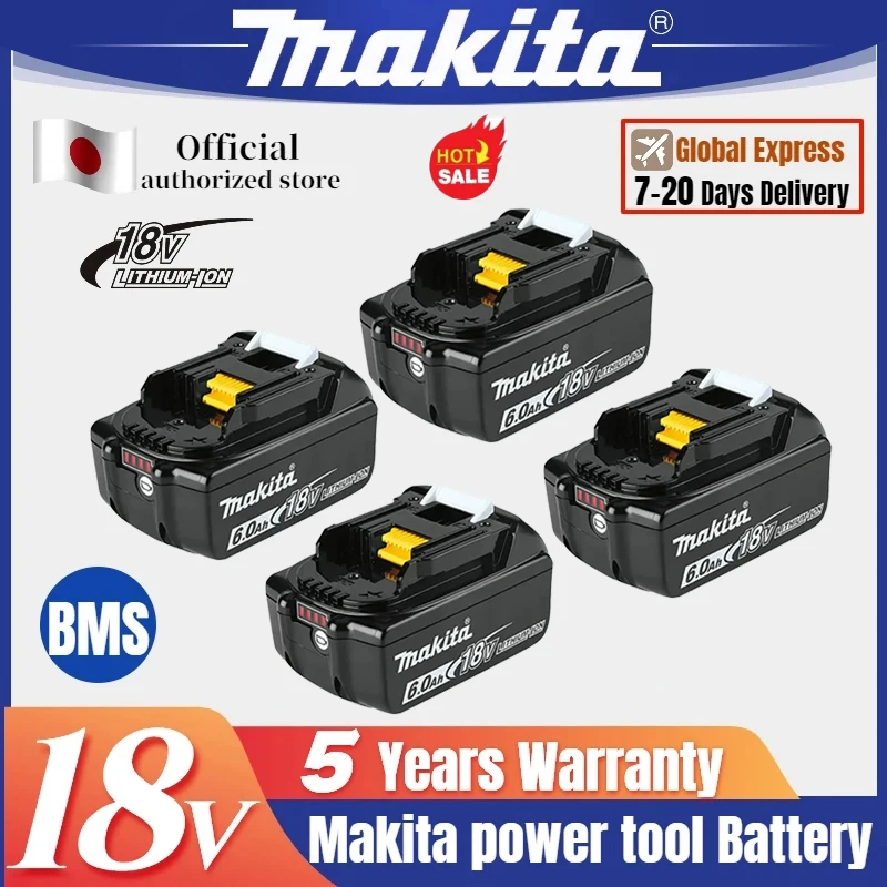 

Genuine for Makita 18V Battery 6Ah BL1850B Li-ion Replacement Battery BL1850 BL1860B BL1860 BL1840B BL1830B BL1830 LXT-400 RU