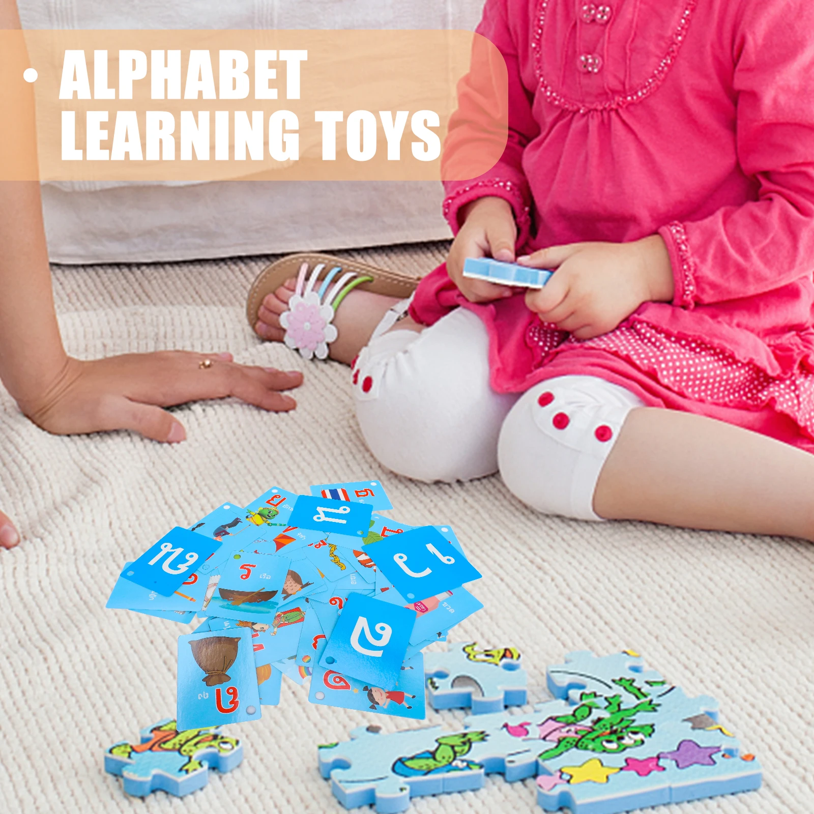 

90 Pcs Flash Educational Cards Cards Preschool Learning Toys Kids Alphabet Paper Thai Language Puzzle Educational