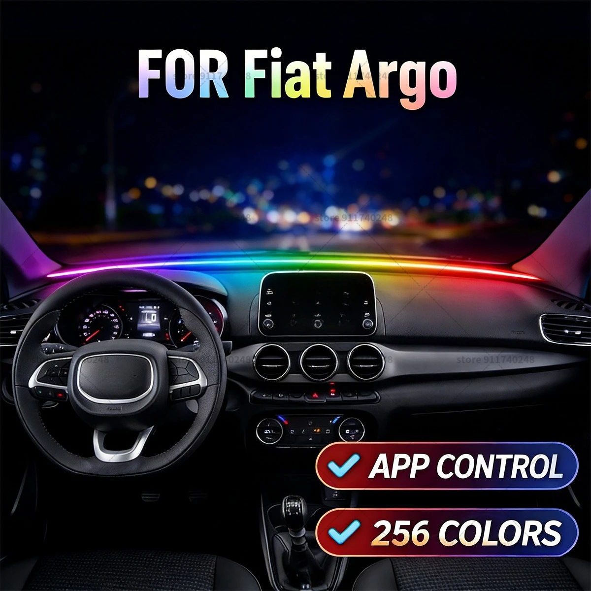 

Декоративная световая полоса для Fiat Argo, цветная акриловая звукоизоляционная полоса для лобового стекла, атмосферная подсветка