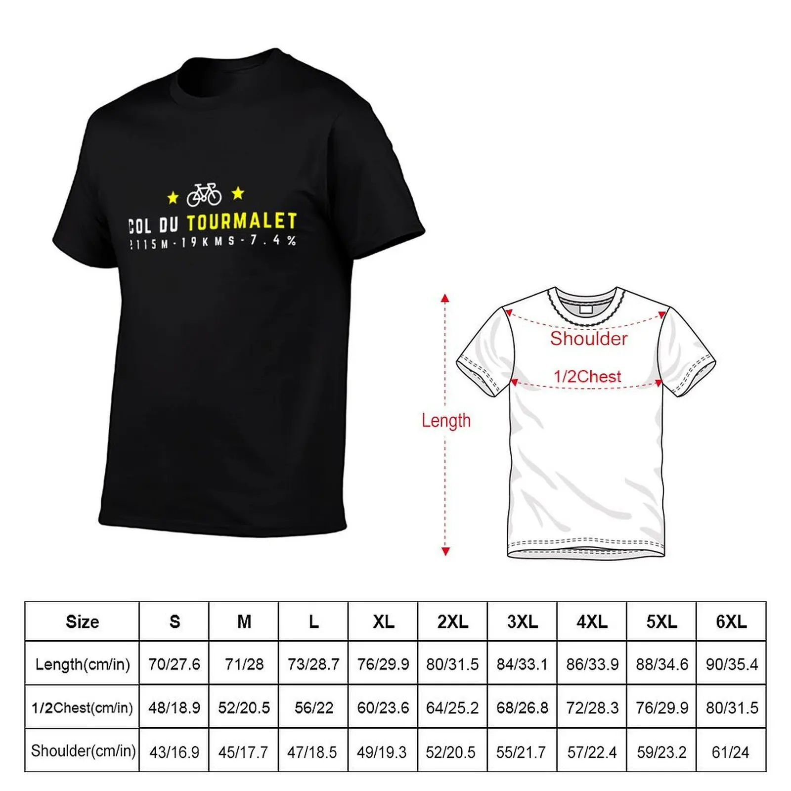 Col du Tourmalet 2115m - 19kms - 7.4% T-Shirt fashion shirts topping mens designer clothes