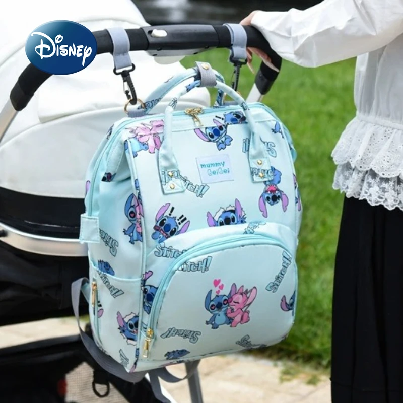 

Disney Stitch, новая сумка для подгузников, рюкзак, роскошная модная детская сумка, большая вместительная сумка для детских подгузников, многофункциональный рюкзак с героями мультфильмов