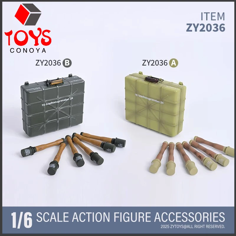 

ZYTOYS ZY2022 ZY2036 1/6 Scale WWII Germany Grenade box Set with 6pcs Grenades Accessories Model Fit 12'' Action Figure Dolls