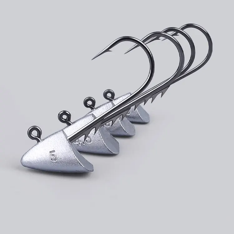 JYJ 10pcs 2.7g 3.5g 4.2g 5g far casting fishing hook jig head hook ,stand hook for soft worm
