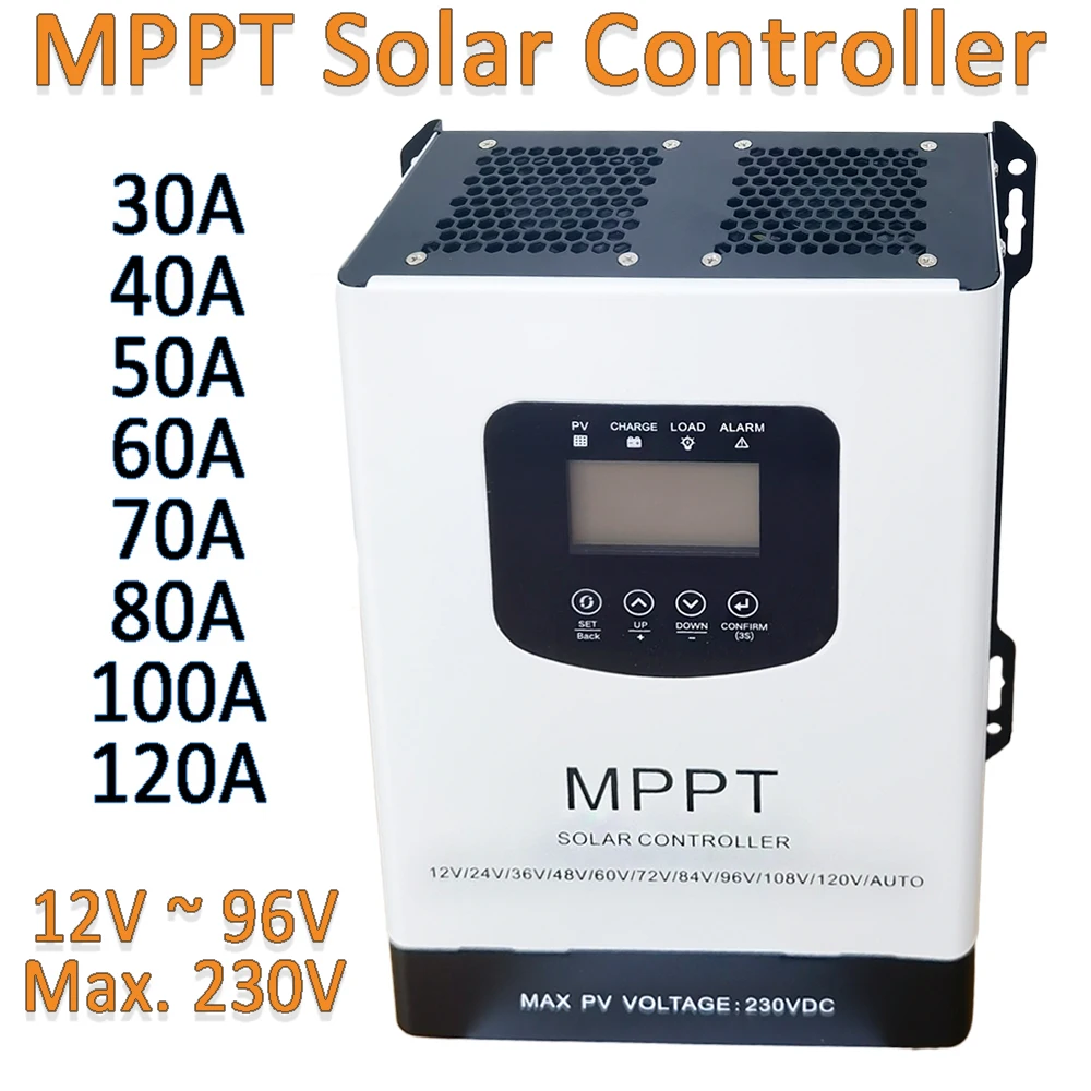 MPPT Solar Charge Controller 12V 24V 48V 60V 72V 96V 30A 40A 50A 60A 80A 100A 120A Controller Regulator For Solar Panel Battery