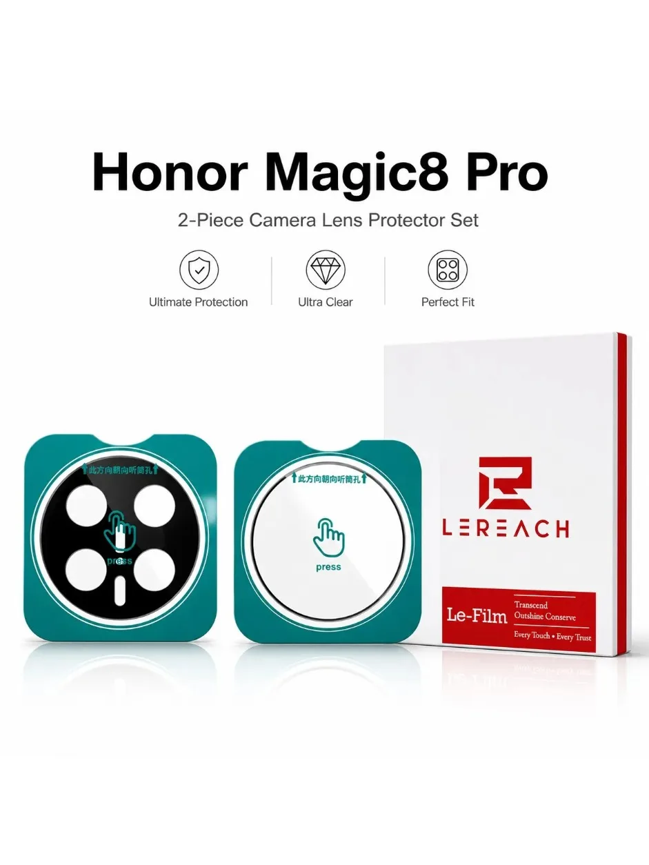 LeReach Szkło obiektywu do Honor Magic8 Pro Magic 8 7 6 Pro V5, folia ochronna na aparat z funkcją samopozycjonowania — zdjęcie produktu 7