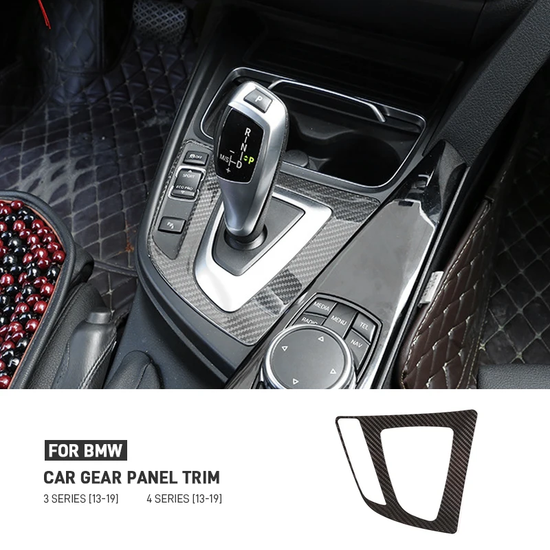 

Real Dry Carbon Fiber Car Interior Gear Shift Panel Cover Trim Sticker For BMW 3 4 Series F32 F30 F31 F33 F36 3GT F34 2013-2019