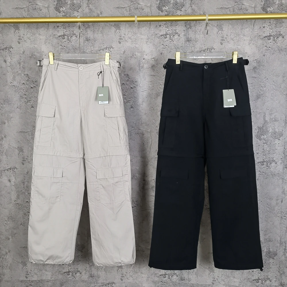 

24ss New Arrive High Quality Checkered Work Suit Two Piece Pants Men's Fashion Detachable Nylon Pant Breathble Pants