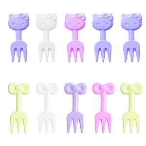 Kreative Mini -Obstgabel, Peripherie von Cartoons, exquisit, recycelbar, tragbar, Snackgabeln, Animation, 10pcs 11 Hauptverkaufsutensilien Tupperware - №9