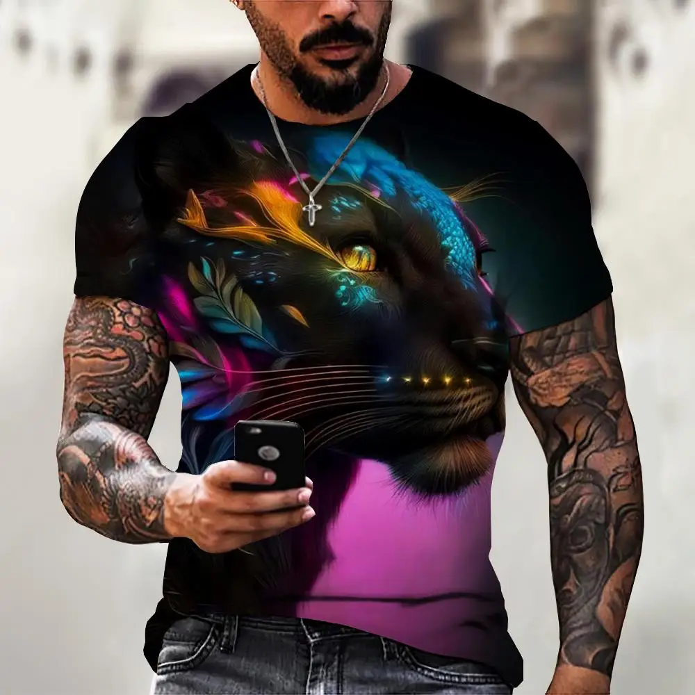 Animal T-Shirts For Mens 3D Print Short Sleeve Tops Summer Fashion Personality T Shirt Loose Oversized Tee Shirt Men Clothing