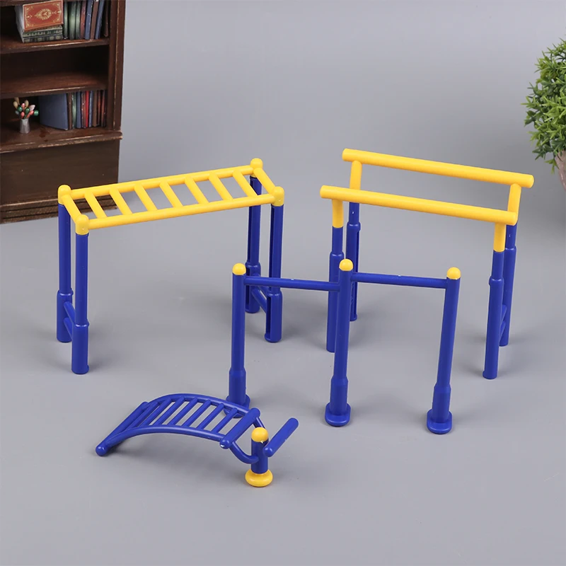 1Set Puppenhaus Outdoor Fitness Ausrüstung Modell Mini Simulation Sportscene Ornament Puppe Haus Park Micro Szene Decor Zubehör