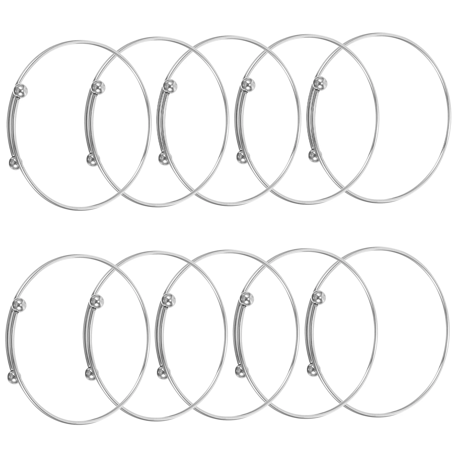 

10 Pcs Stainless Steel Wire Bracelet Adjustable able Bangle Blank DIY Jewelry Making Bracelets For Women Metal Alloy