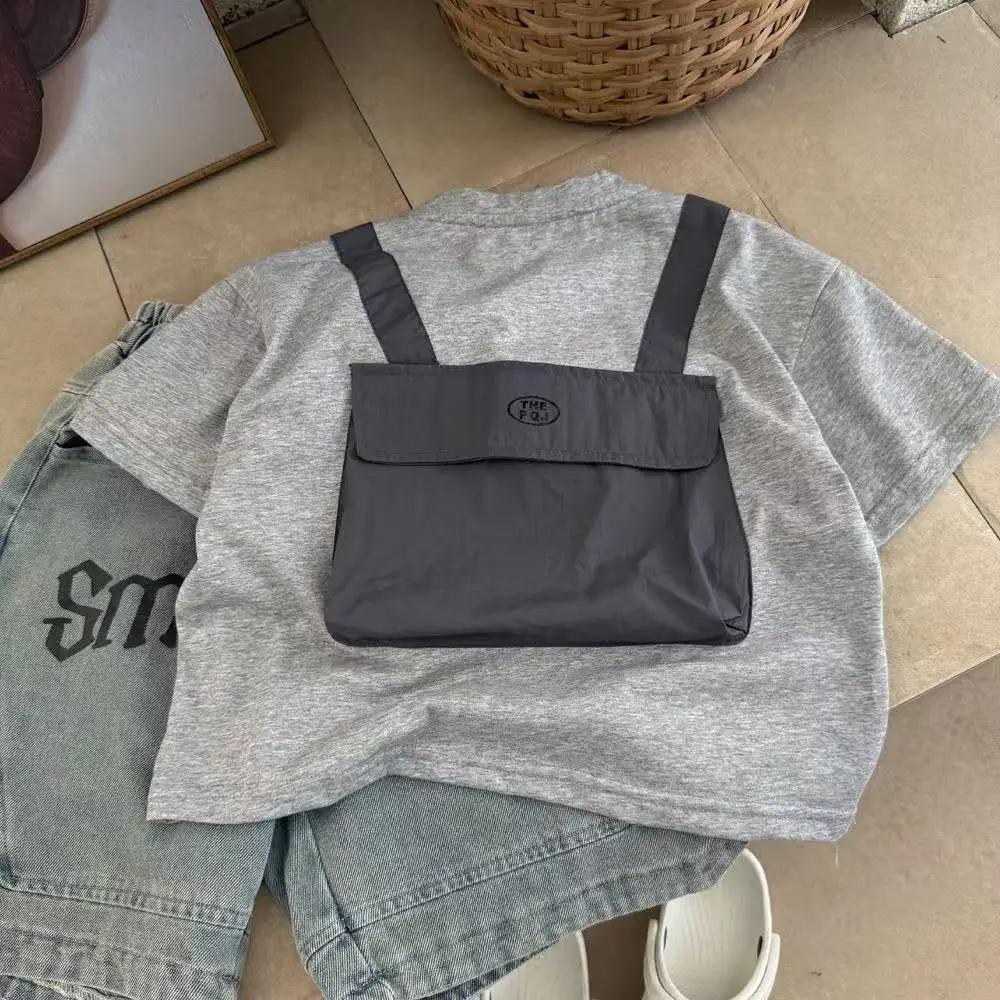 

Boys Short-sleeved T-shirt 2025 New Summer Fried Street Half-sleeved Cotton Clothes Boy Baby Children's Clothing 80-150cm