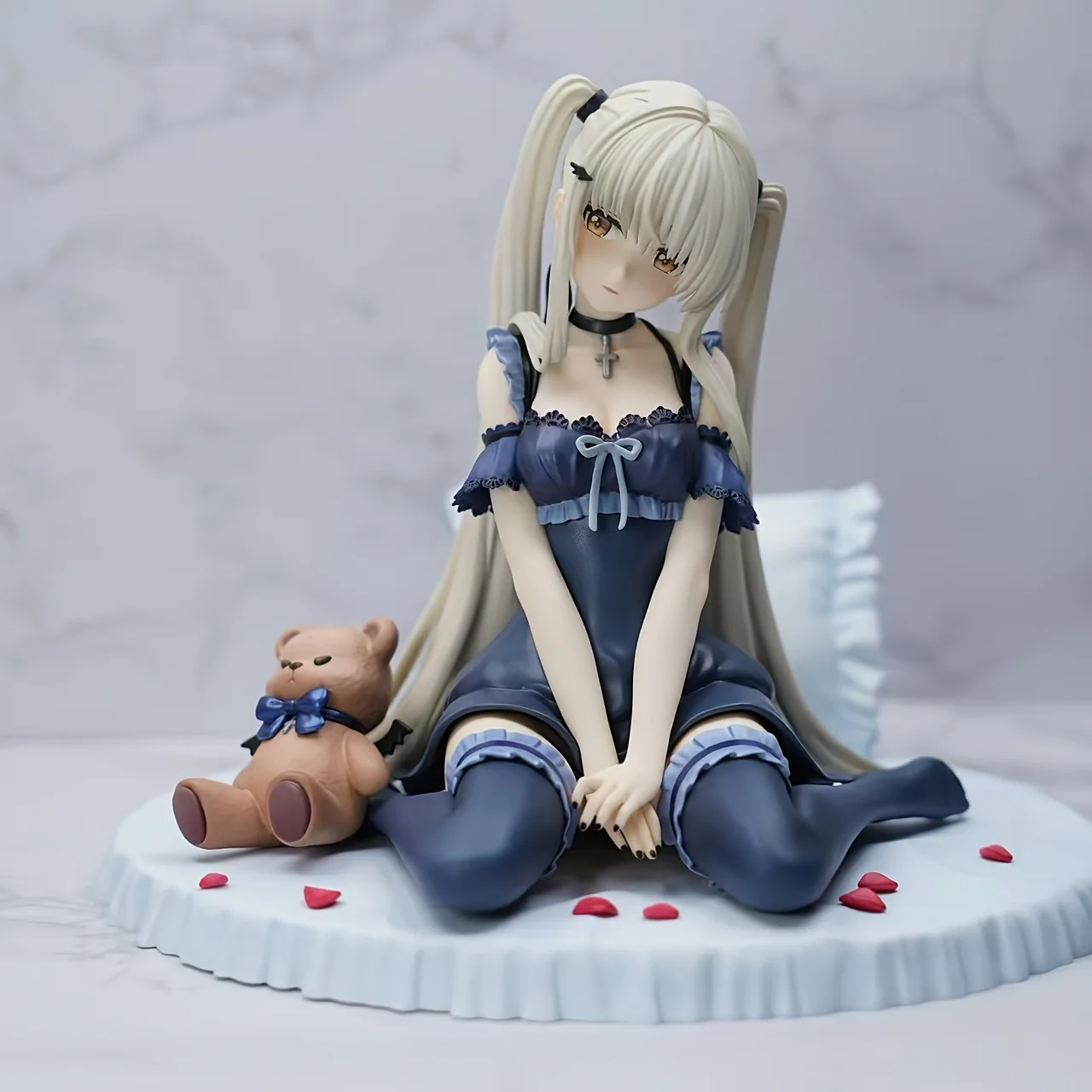 

Beautiful doll figure wearing a blue dress, suitable as a gift for parties, Halloween, Valentine's Day, and Thanksgiving.