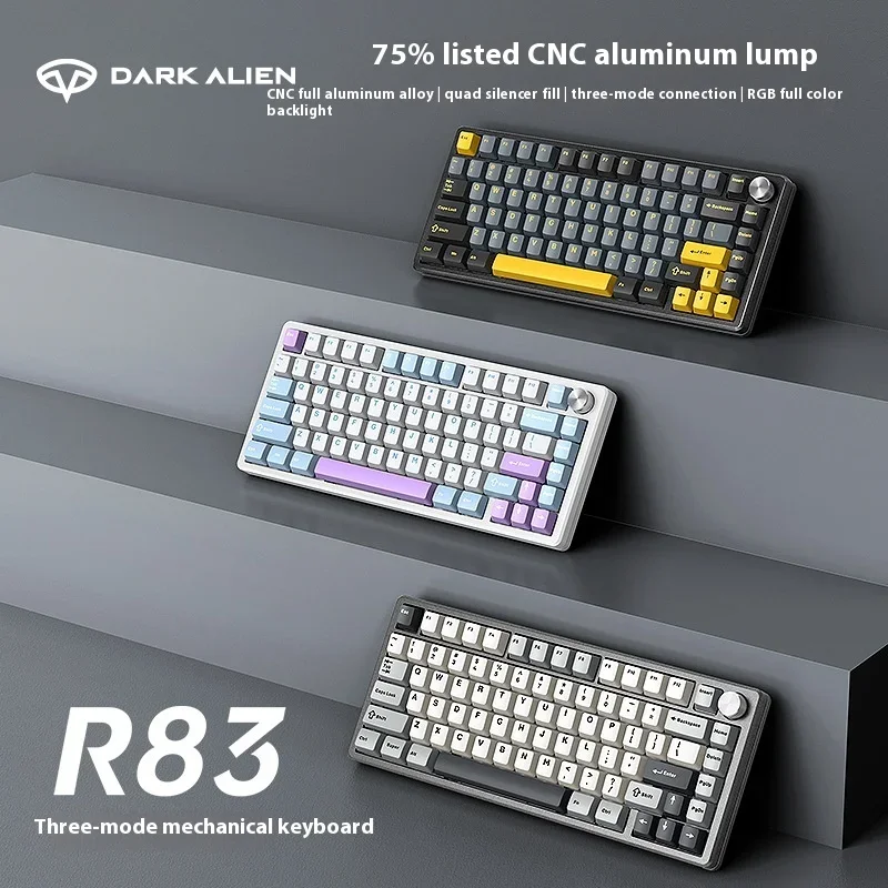 

R83 Aluminum Cnc The Third Mock Examination Mechanical Keyboard E-sports Game Wireless Bluetooth Customized Keyboard Gaskegt