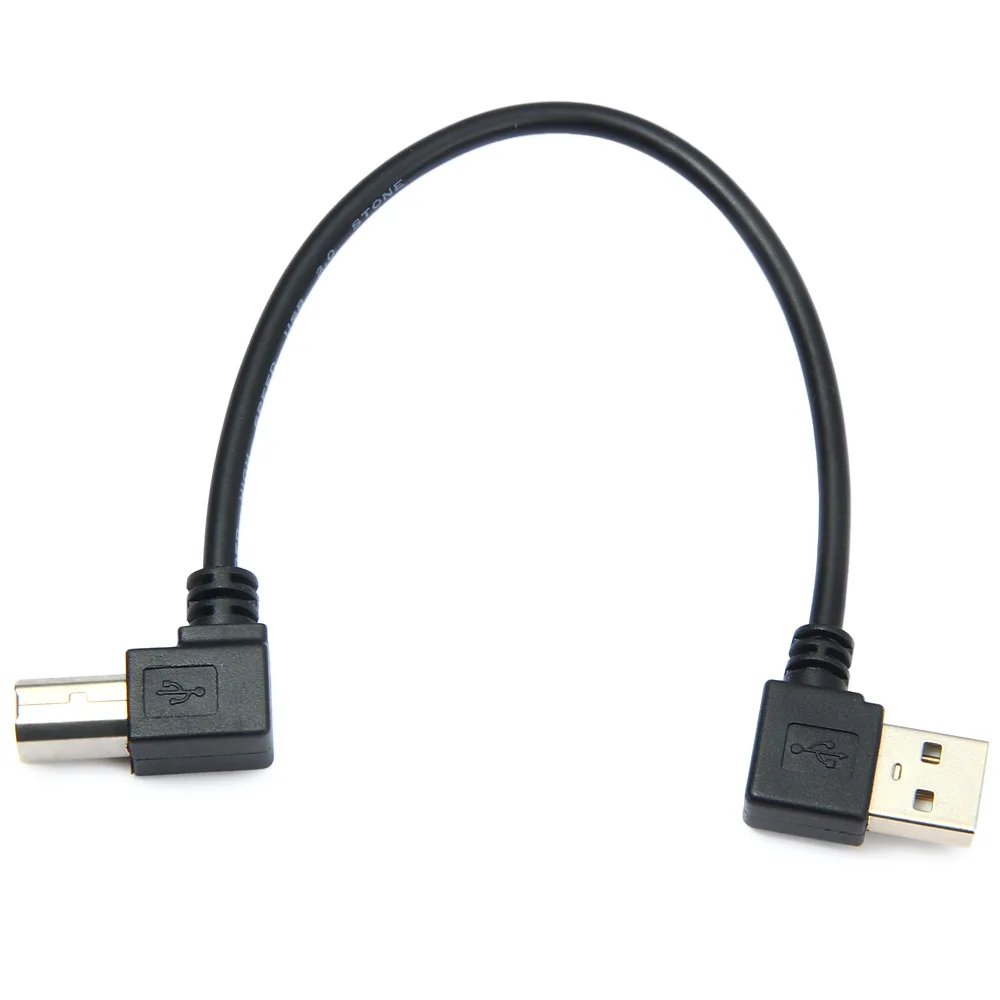 Cablecc-escáner de impresora macho A B, Cable de 90 grados, 50cm, 2,0 cm, USB 100, ángulo izquierdo y derecho