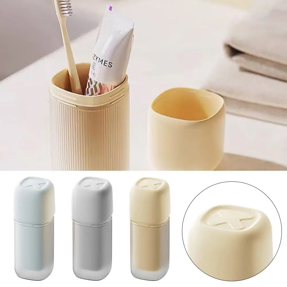 Creative Travel Toothbrush Cup Mouthwash Storage Cup Plastic Portable Capsule Toothbrush Box Set