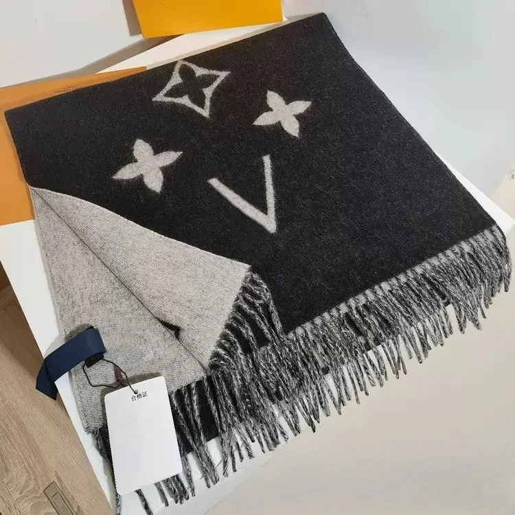 

2026 New Cashmere Scarf For Women, L Chip High Version Wool Shawl, Double Sided Tassel Warm Wrap For Autumn Winter Daily Wear