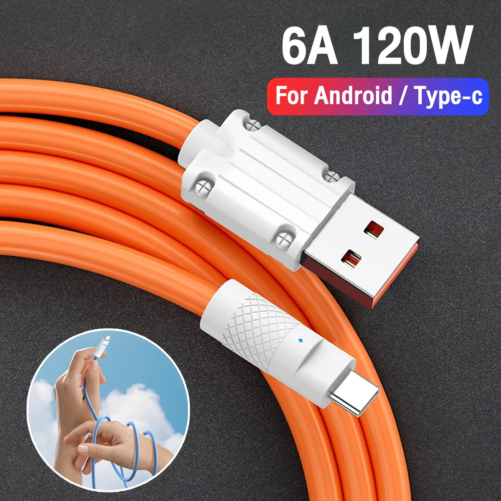 USB Fast Charging Data Cable Micro USB/Type C Port Phone Charger Cable Compatible with Android Liquid Silicon Fast USB Charging