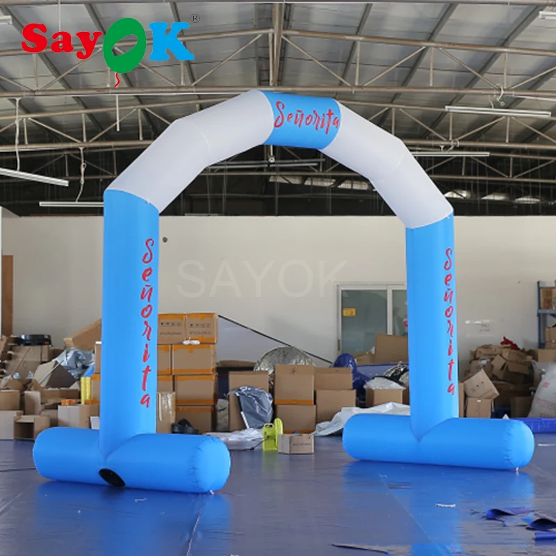 Sayok Inflatable Arch with Blower Customized Inflatable Running Archway 3.92x3.46m for Sport Advertising Events Opening Ceremony