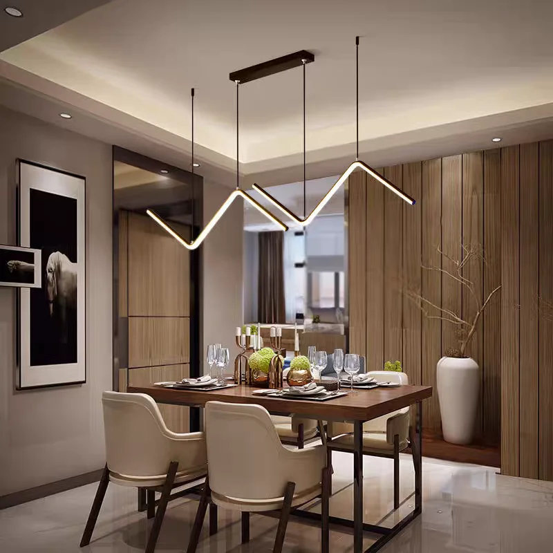 

Modern LED Pendant Lamp Gold/Black Long Line LED Pendant Light For Restaurant Study Kitchen Office Coffee Home Decoration Luxury