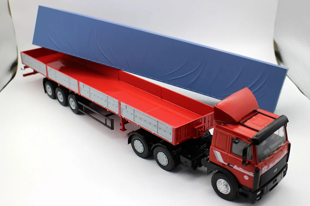 NEW SSM 1:43 Scale Model MAZ-6422 with semi-trailer MAZ-9758 USSR Long Truck SSM7042 For collection gift