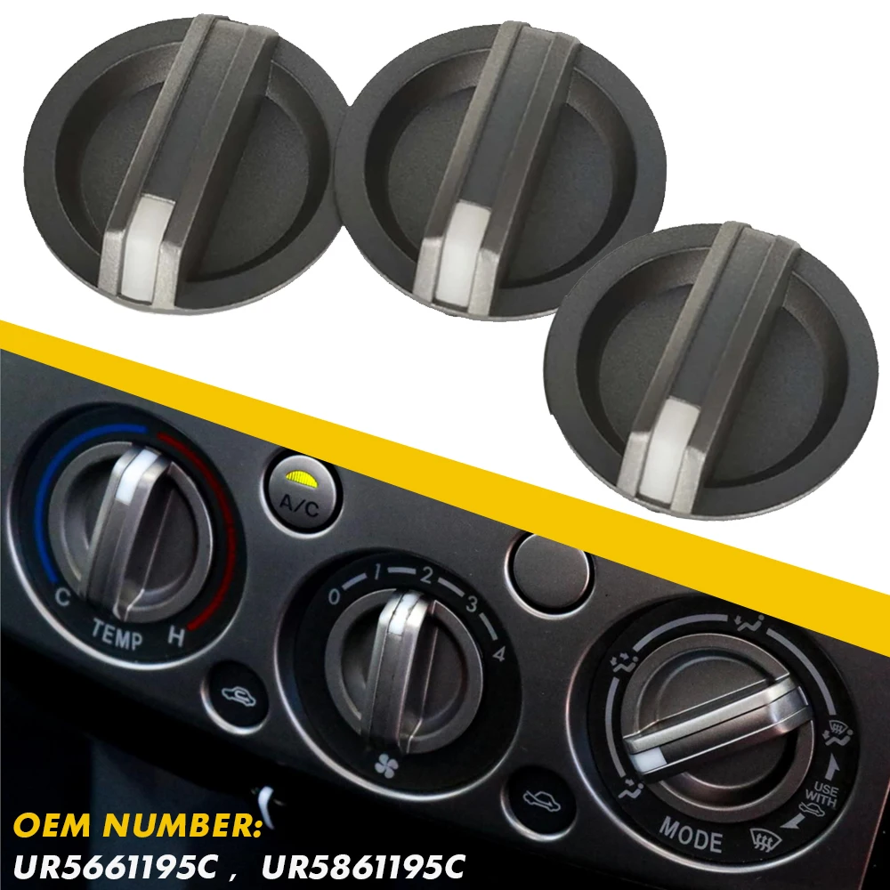 3Pcs For Mazda BT50 For Ford Ranger 2006-2011 Car Vents Air Conditioner A/C Control Switch Knob