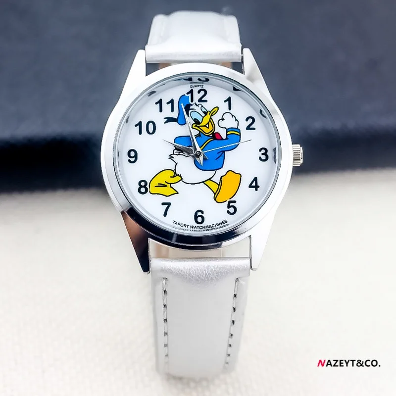 New Disney Donald Duck Children's Watch with Multi Color Leather Strap for Boys and Girls, Fashion Sports Style, Student gifts