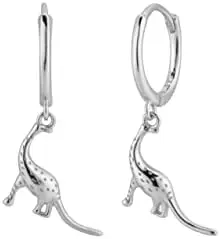 

925 Sterling Silver Gold Animal Collection Winter Simple Clips Drop Earring Dinosaur Piercing