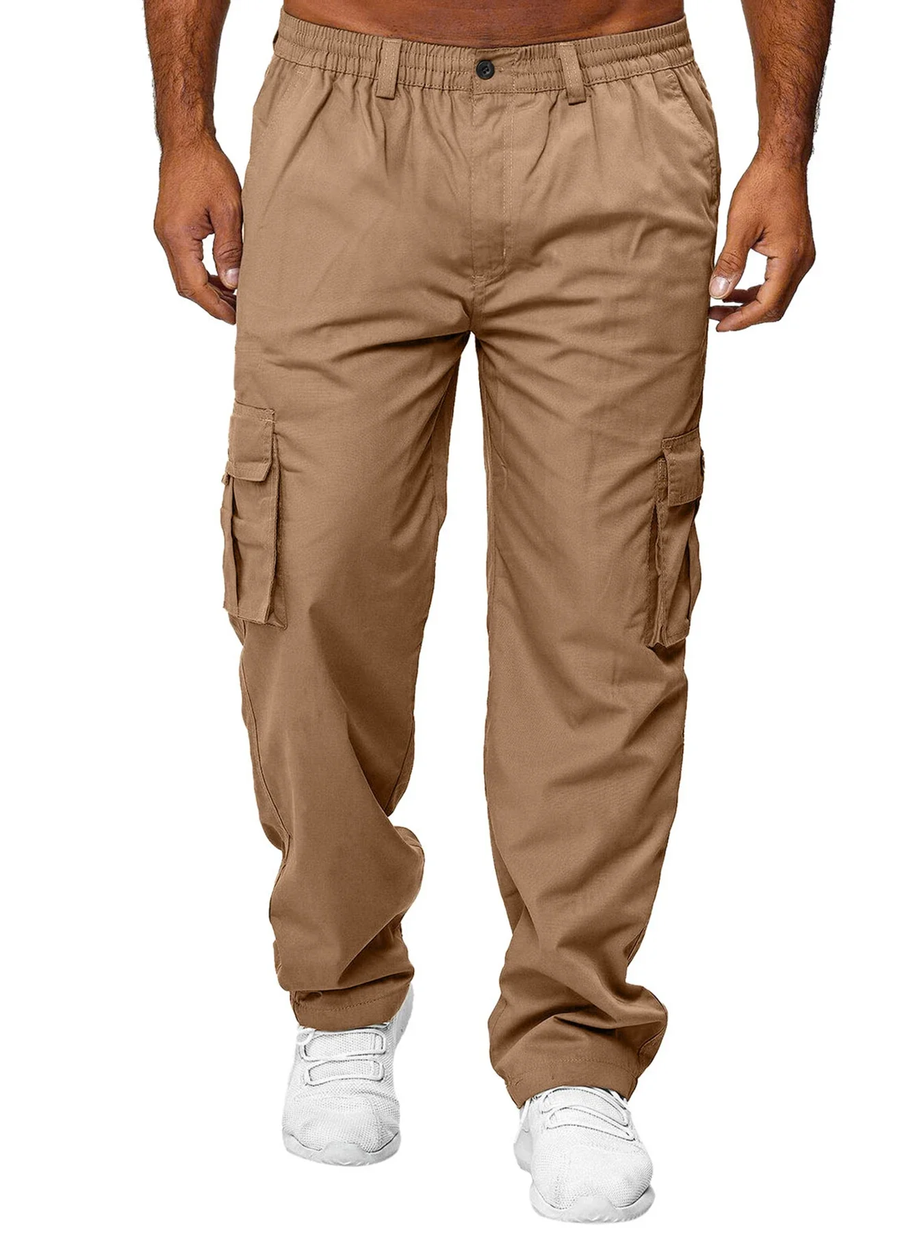 Männer Cargo Hosen Jogginghose Outdoor Lose Gerade Lange Hosen Sommer Casual Multi-Tasche Langlebige Arbeitskleidung Männliche Hosen