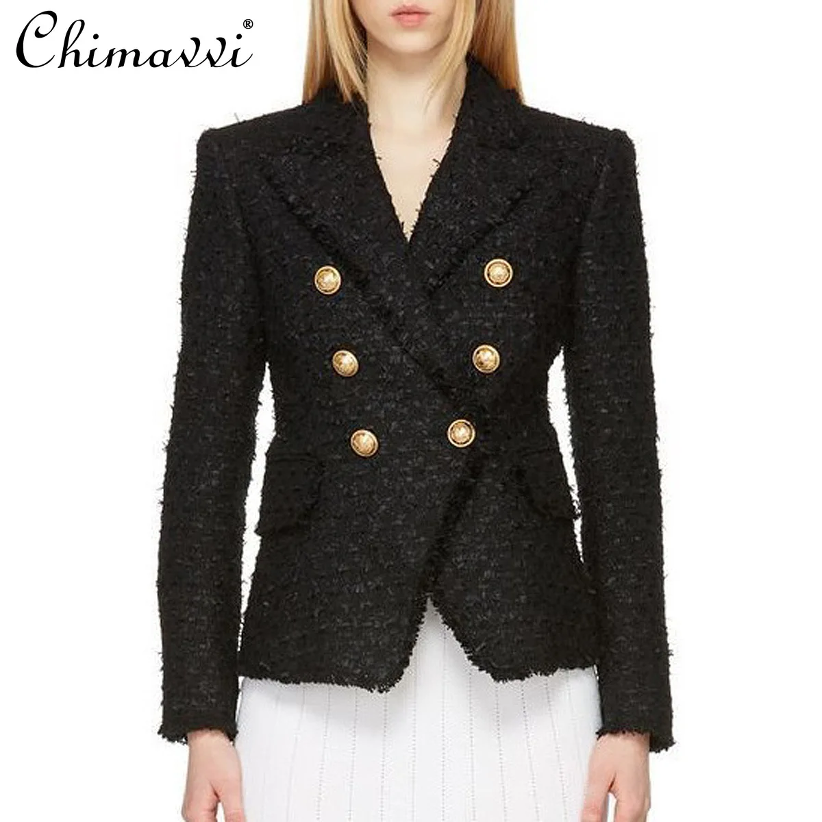 

2024 Autumn New High-End Fashion Women's Business Suit Jacket Long-Sleeved Lapel Slim-Fit Commute Elegant Women's Blazer Coat