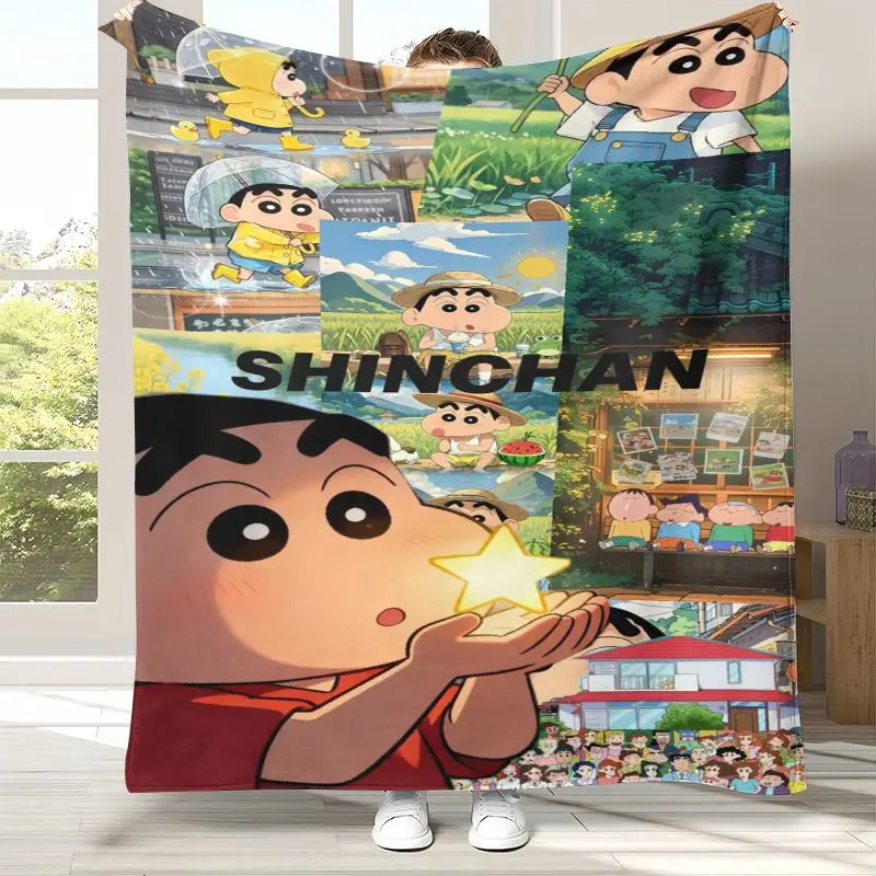 Cute C-Crayon Shin-chans Cartoon Soft Flannel Throw Blanket,Cozy Blanket for Bed,Sofa,Living Room,Picnic,Home Decor,Gift Kids