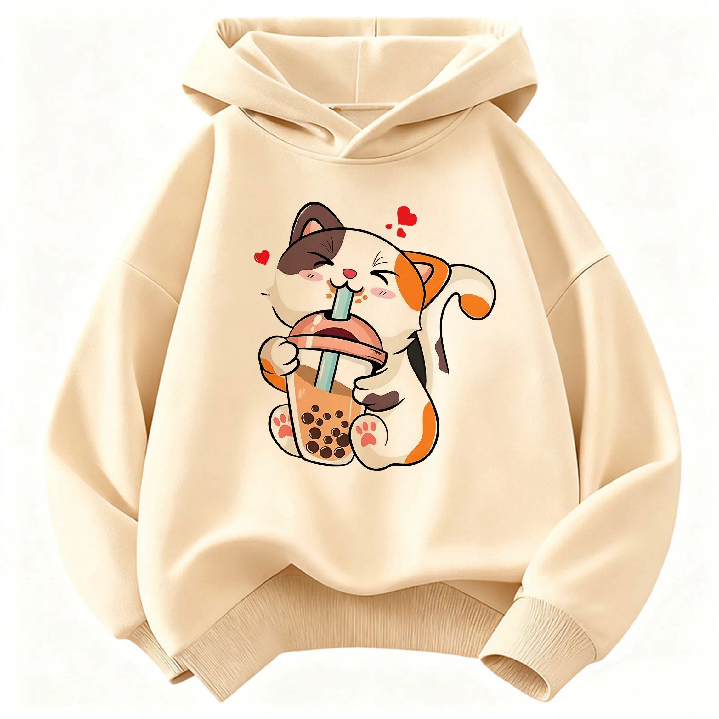 Fashion Happy Dog Drinking Juice Children's Hoodie Sweatshirt Cute Hoody for Boys Girls Casual Hoodies