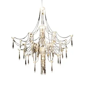 

French crystal hotel hotel large hollow chandelier, wedding hall decoration light luxury villa exhibition hall