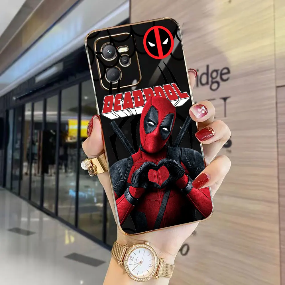 Cover Smooth E-TPU Phone Case For REALME GT 2 NEO3 MASTER 7 8 8I 9 9I 10 11 PRO C21Y C30 C33 5G Case Marvel SpiderMan Deadpool