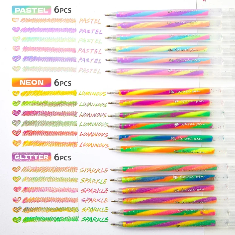 

6/12/18 шт. гелевых ручек-хайлайтеров с блестками, яркие чернила 1,2 мм, плавное письмо для журналов, поделок, открыток и проектов DIY